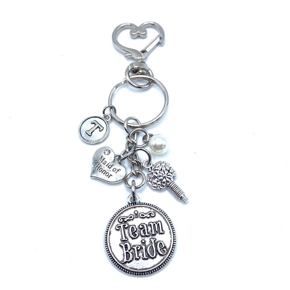 Maid Of Honor Keychain Bag Charm Team Bride - Picture 3 of 6